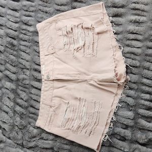 Blush cut off shorts